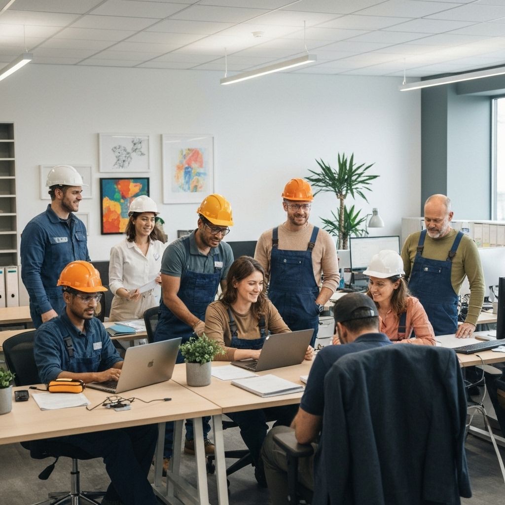 Employees working safely